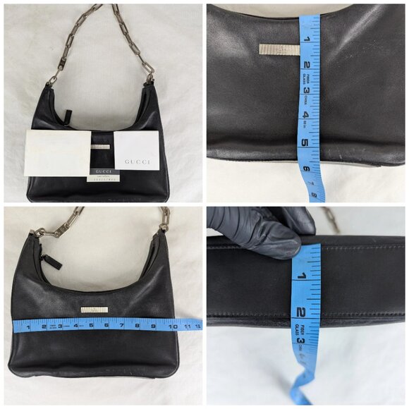 Authentic Vintage GUCCI Hobo Leather Chain Shoulder Bag Made in Italy - Picture 14 of 15